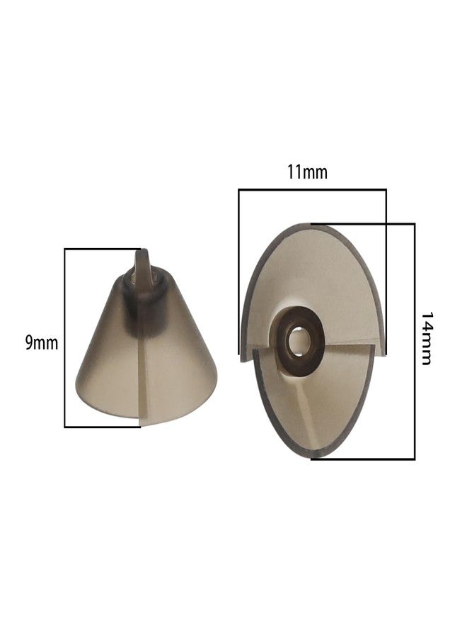 Micro Traders 10pcs Hearing Aid Domes Soft Silicone Receiver Tulip Domes Audiphone Ear Tips Replacements Earbud Audiphone Invisible Tip Domes Transparent Black - Image 4